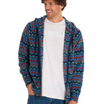 Polar Manga Larga Unisex Microfleece Full Zip Hoodie Petróleo Cat