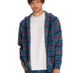 Polar Manga Larga Unisex Microfleece Full Zip Hoodie Petróleo Cat