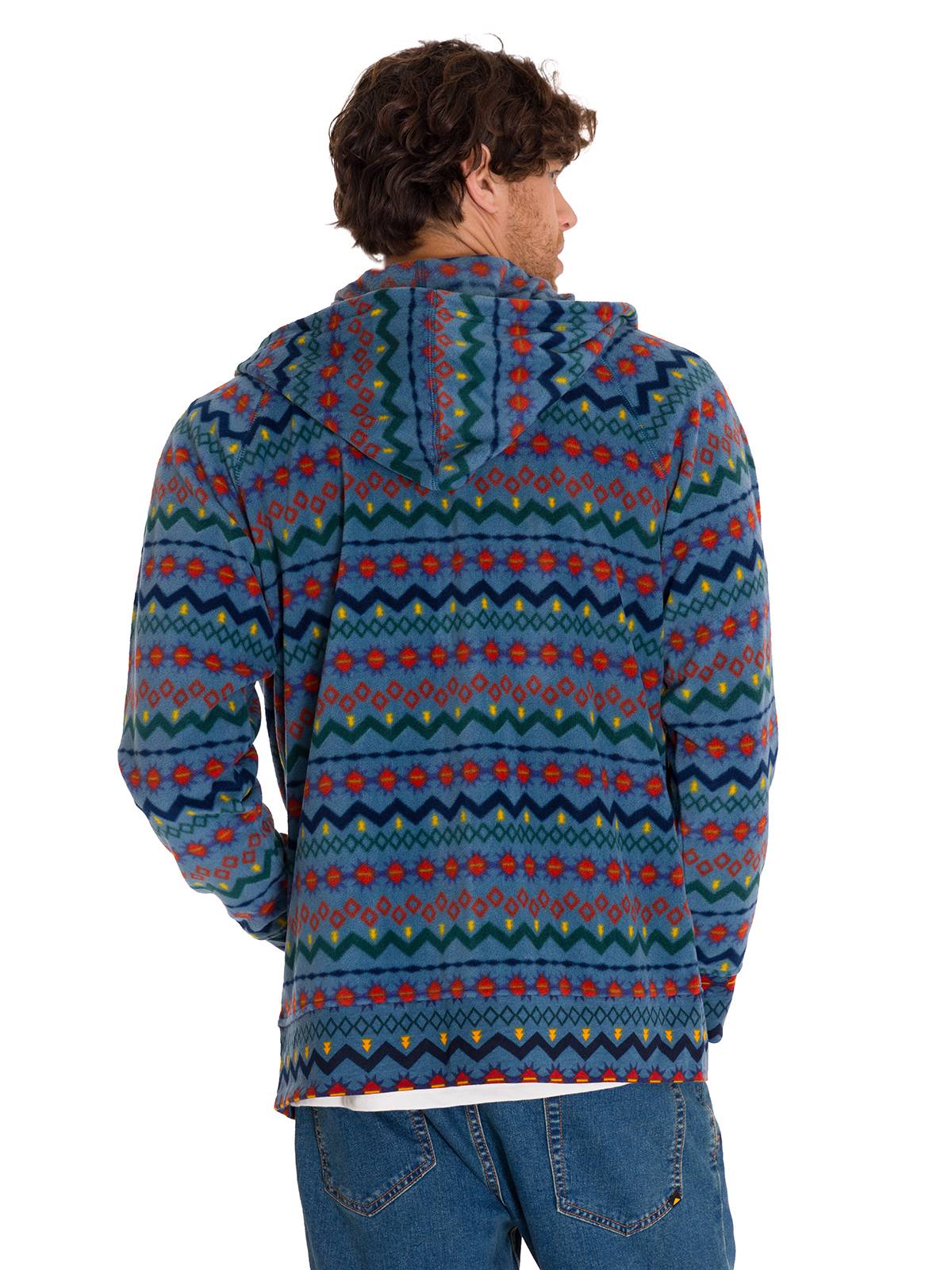 Polar Manga Larga Unisex Microfleece Full Zip Hoodie Petróleo Cat