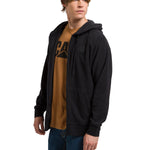 Polar Manga Larga Unisex Microfleece Full Zip Hoodie Negro Cat