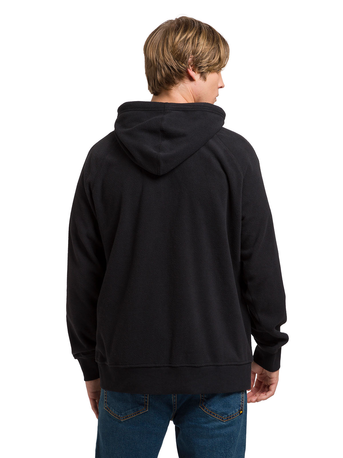 Polar Manga Larga Unisex Microfleece Full Zip Hoodie Negro Cat