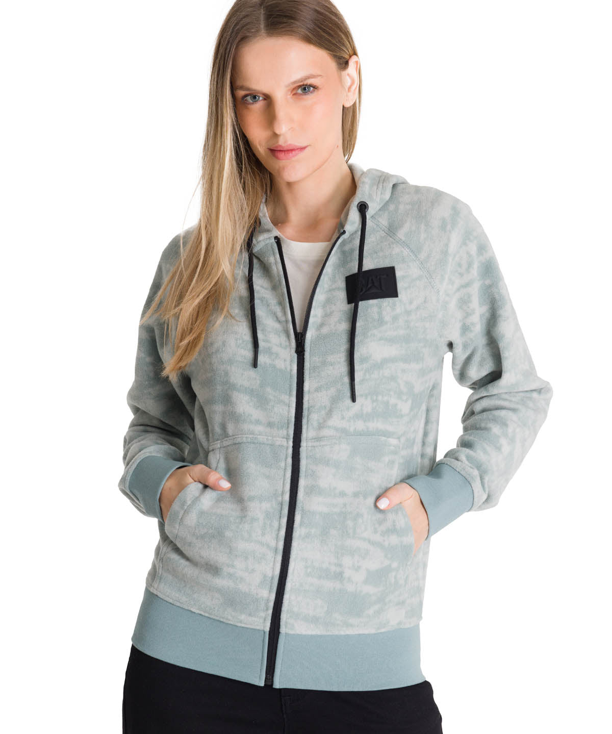 Polerón Unisex Microfleece Full Zip Azul CAT