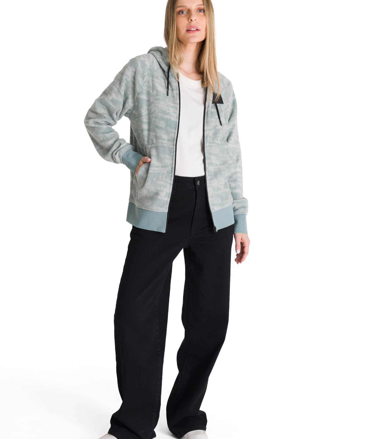 Polerón Unisex Microfleece Full Zip Azul CAT