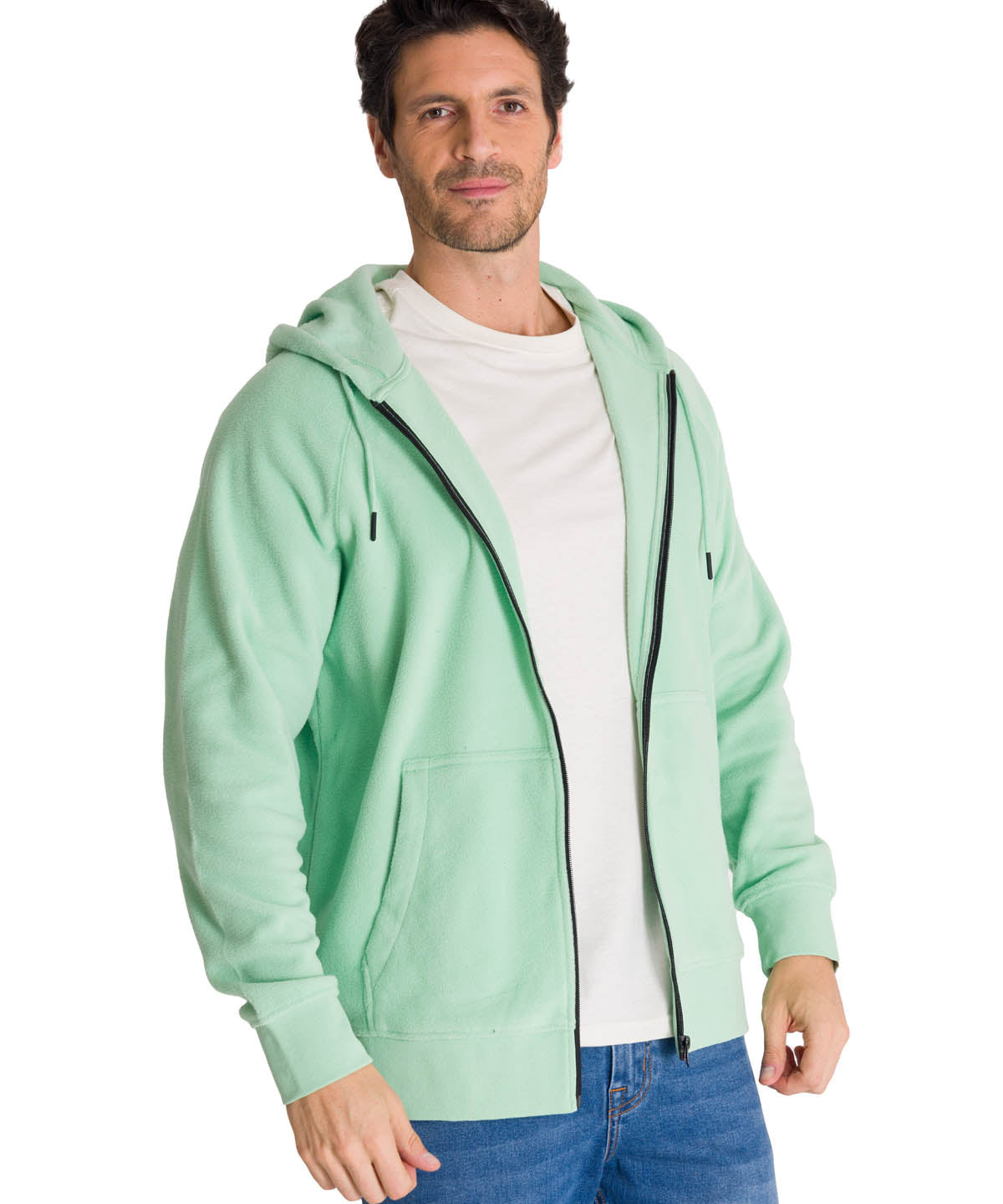 Polerón Unisex Microfleece Full Zip Verde CAT