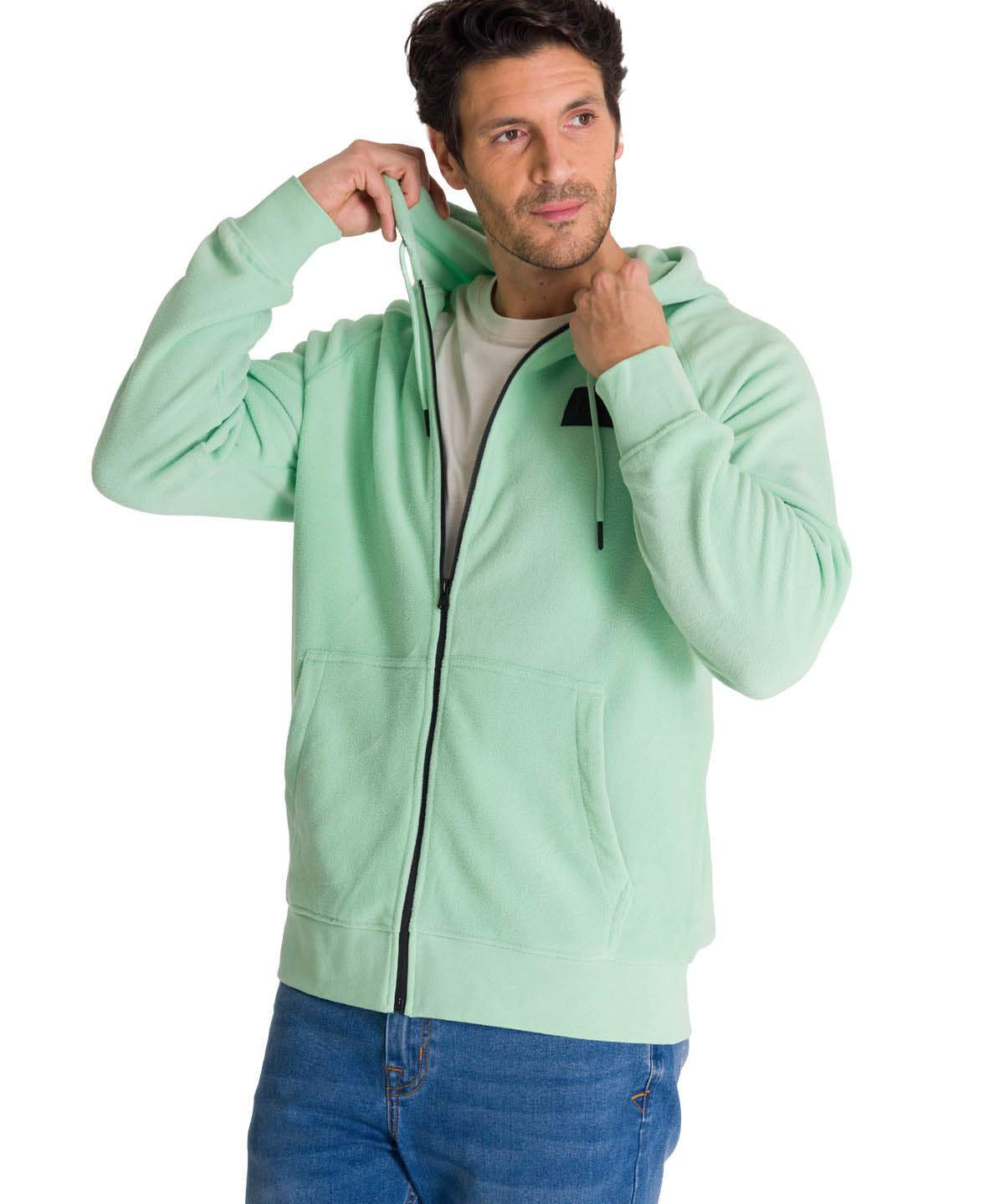 Polerón Unisex Microfleece Full Zip Verde CAT