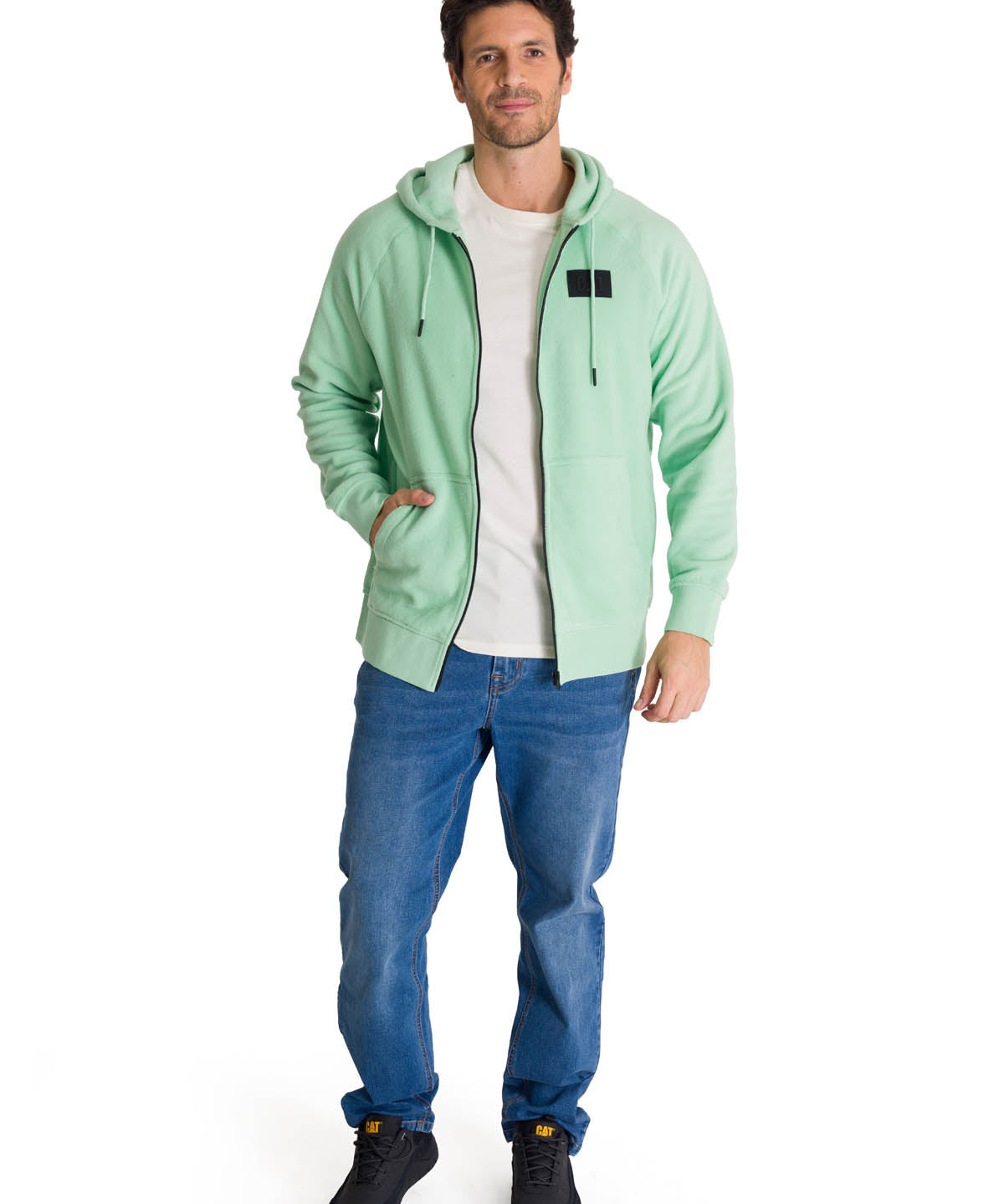 Polerón Unisex Microfleece Full Zip Verde CAT