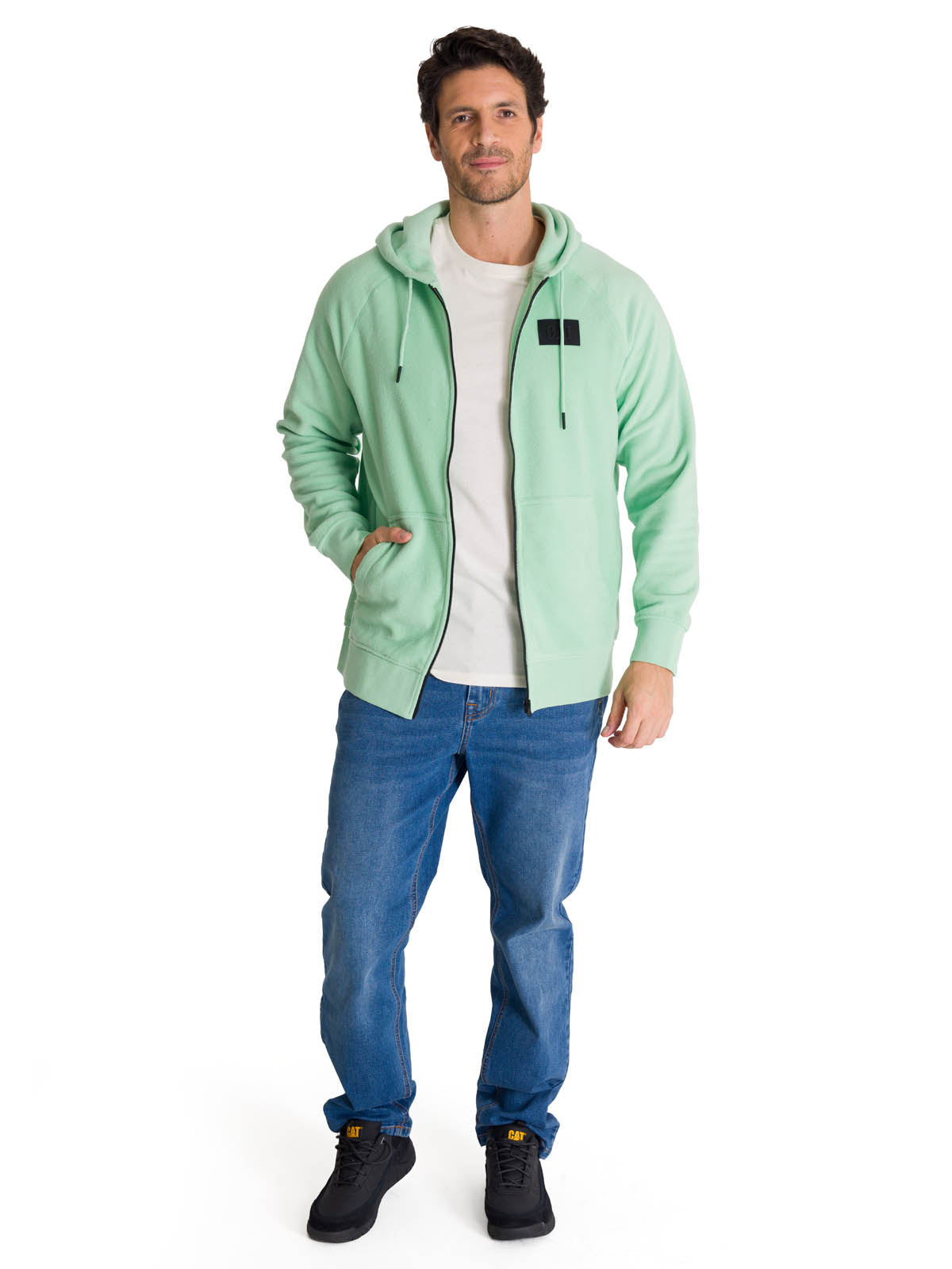 Polerón Unisex Microfleece Full Zip Verde CAT