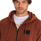 Polar Manga Larga Unisex Microfleece Full Zip Hoodie Terracota Cat