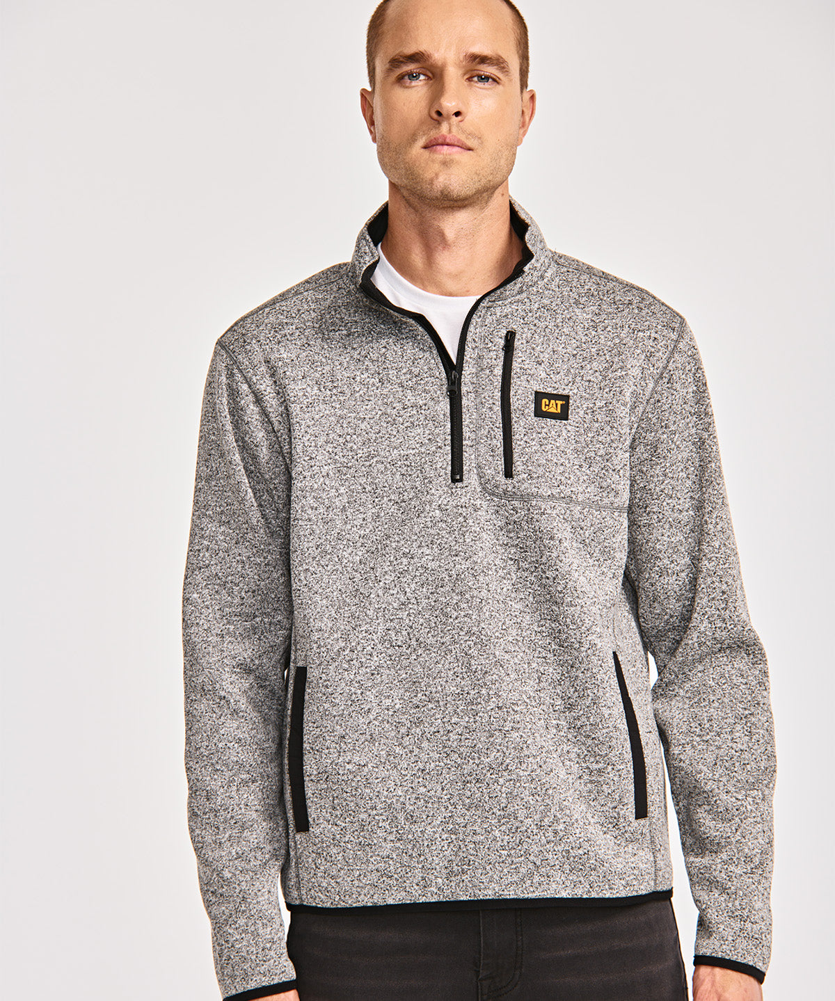 Polar Casual Hombre SWEATER FLEECE QUARTER ZIP JACKET Gris CAT