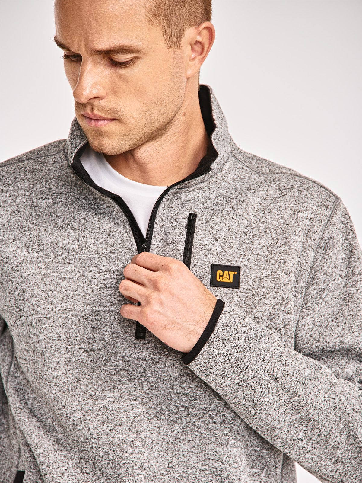 Polar Casual Hombre SWEATER FLEECE QUARTER ZIP JACKET Gris CAT