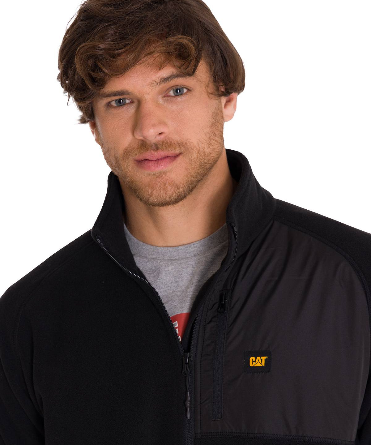 Polar Manga Larga Hombre Fleece Full Zip Negro Cat