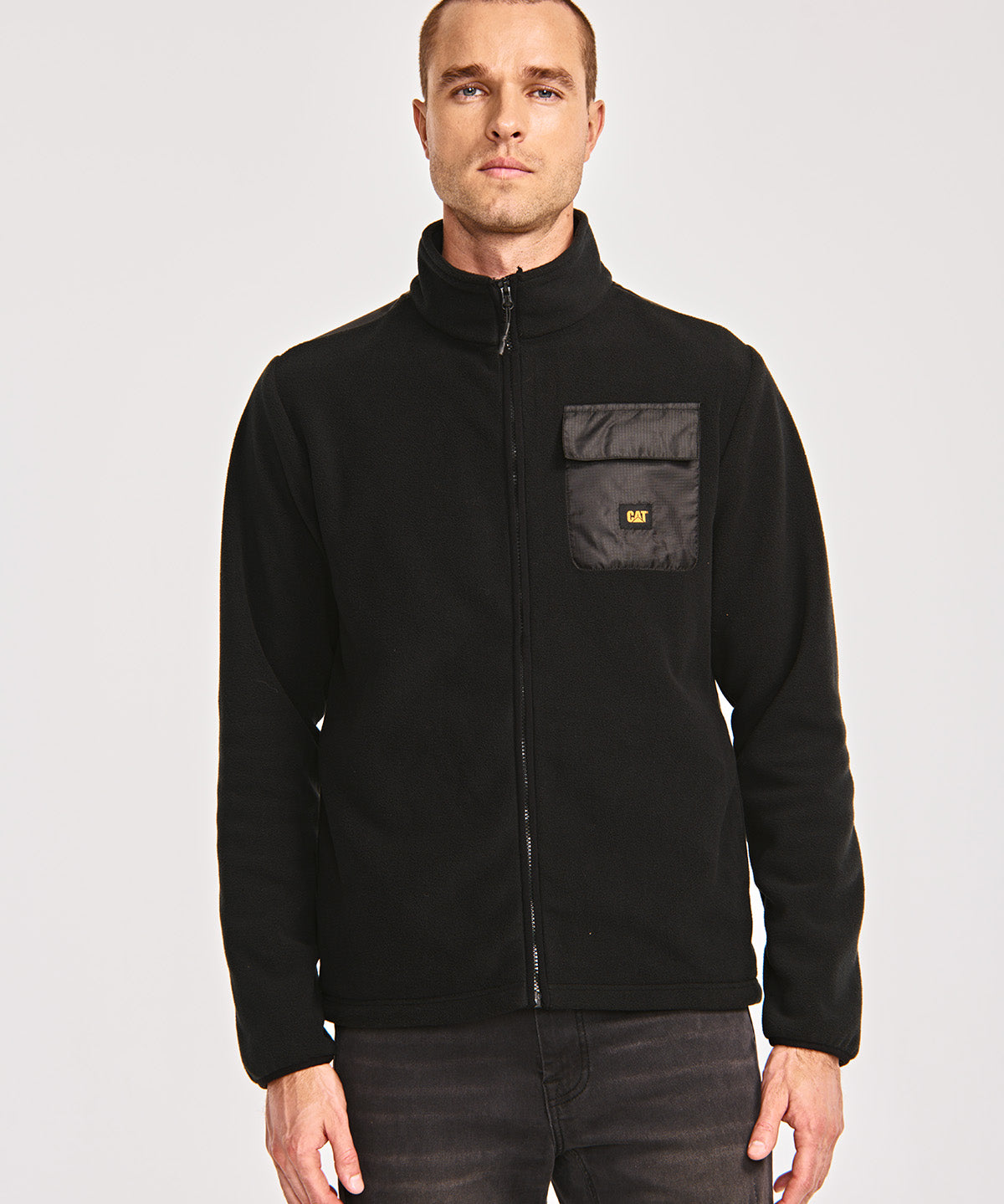 Polar Casual Hombre POLAR FLEECE UTILITY FULL ZIP JACKET Negro CAT