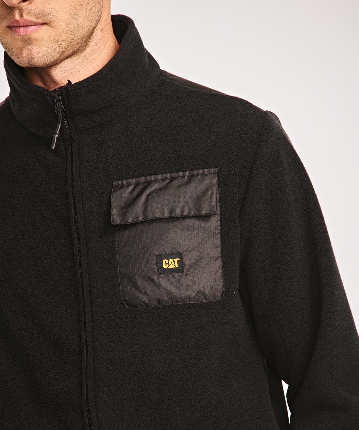 Polar Casual Hombre POLAR FLEECE UTILITY FULL ZIP JACKET Negro CAT