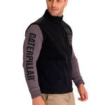 Polar Sin Mangas Hombre Polar Fleece Utility Full Zip Vest Negro Cat