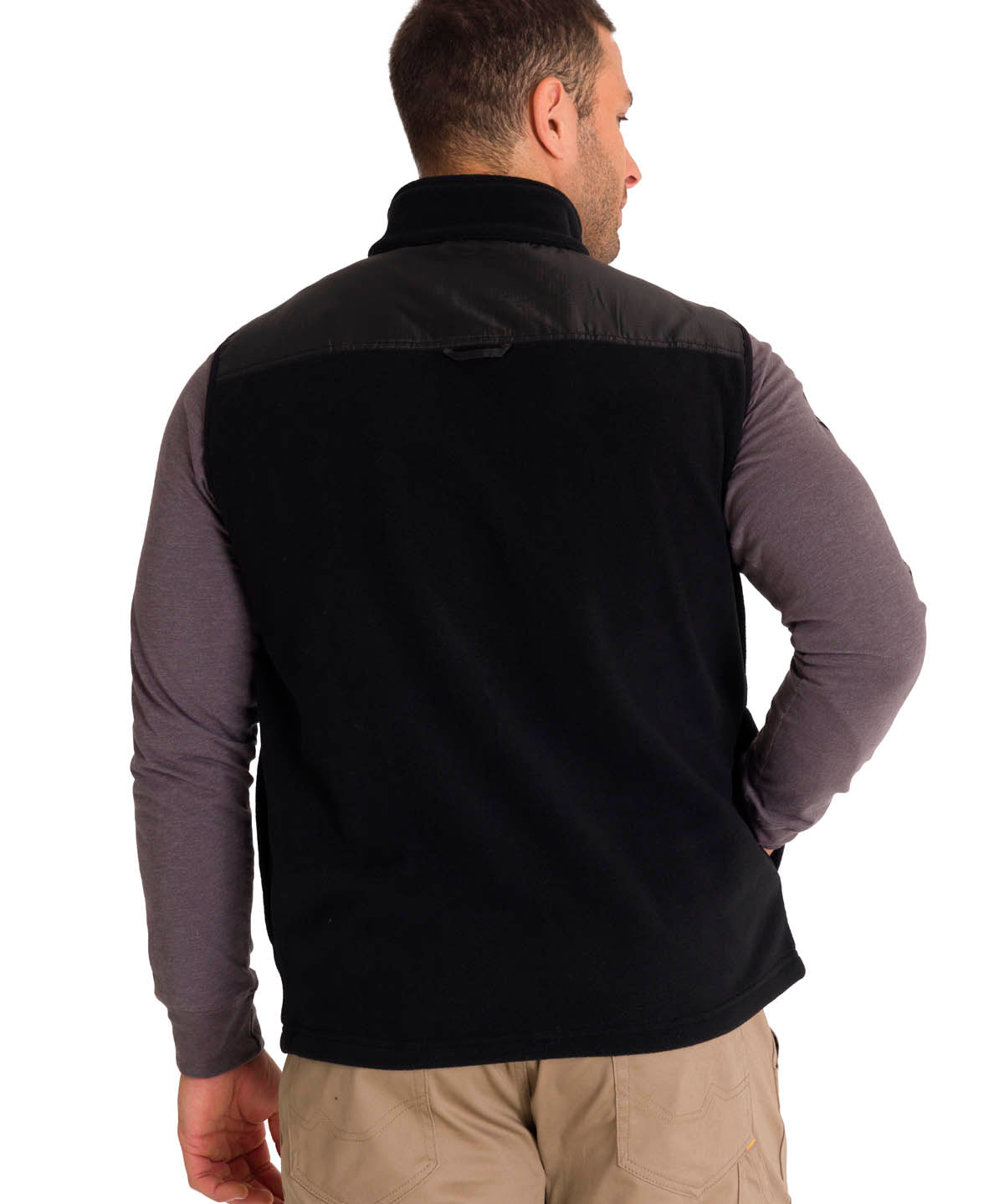 Polar Sin Mangas Hombre Polar Fleece Utility Full Zip Vest Negro Cat