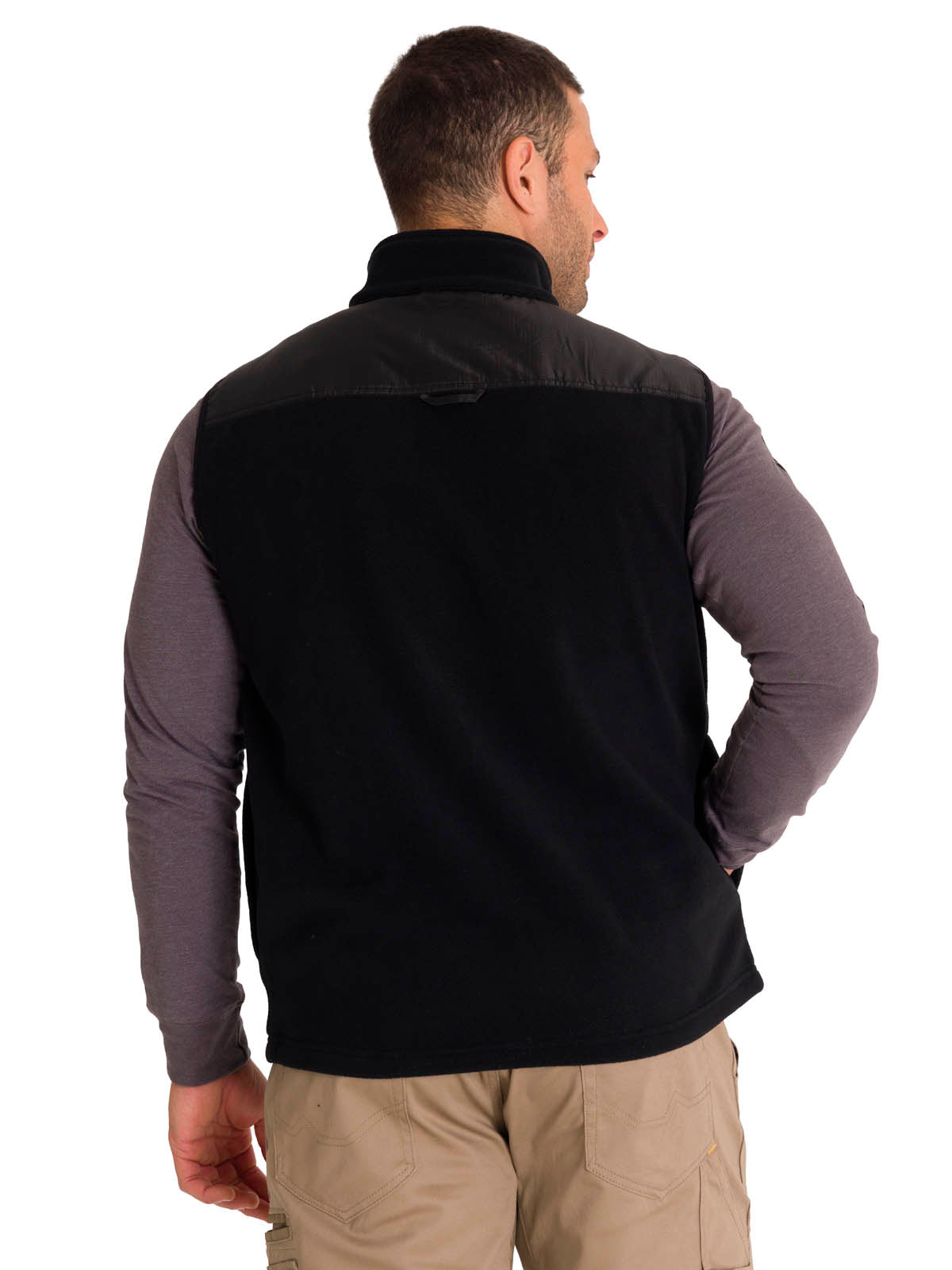 Polar Sin Mangas Hombre Polar Fleece Utility Full Zip Vest Negro Cat