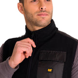 Polar Sin Mangas Hombre Polar Fleece Utility Full Zip Vest Negro Cat