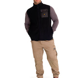 Polar Sin Mangas Hombre Polar Fleece Utility Full Zip Vest Negro Cat