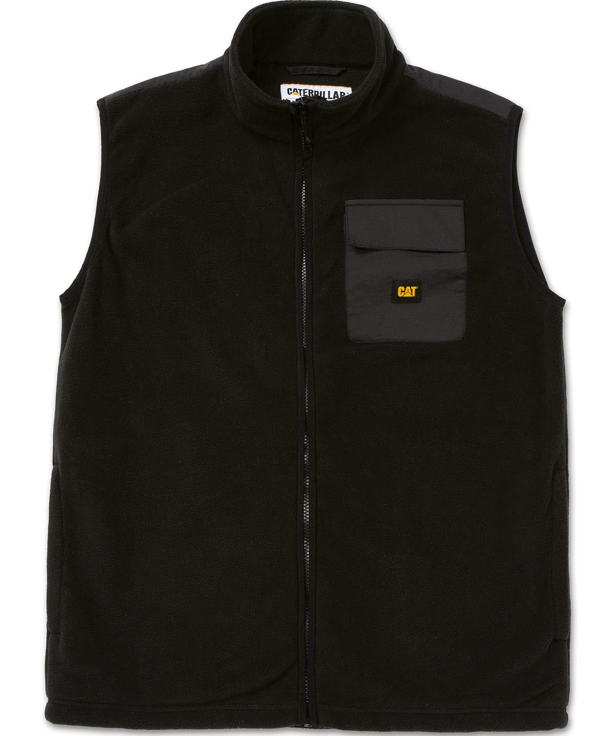 Polar Sin Mangas Hombre Polar Fleece Utility Full Zip Vest Negro Cat