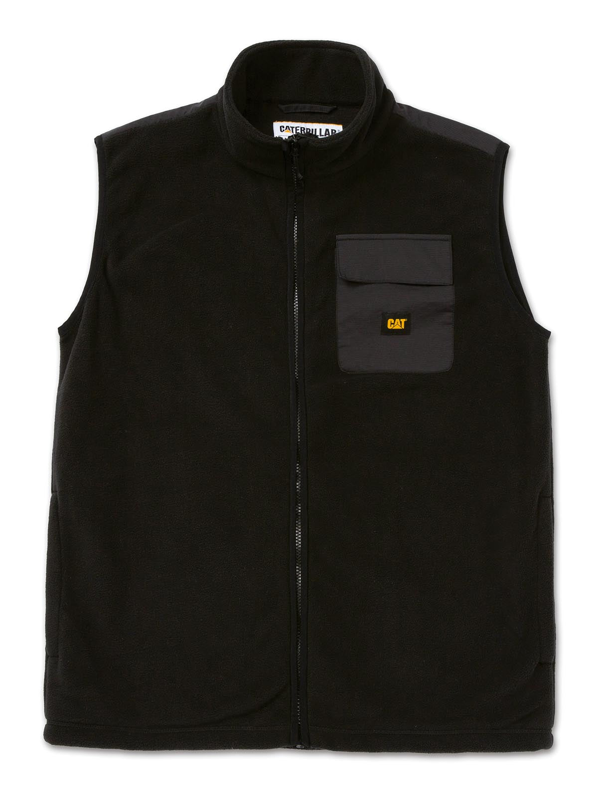 Polar Sin Mangas Hombre Polar Fleece Utility Full Zip Vest Negro Cat