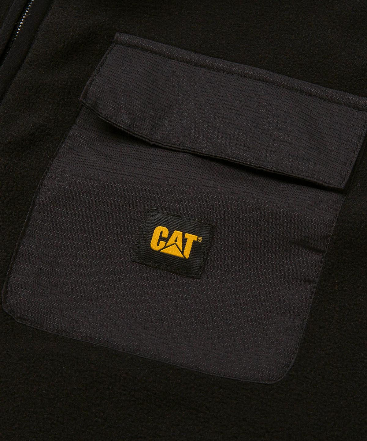 Polar Sin Mangas Hombre Polar Fleece Utility Full Zip Vest Negro Cat