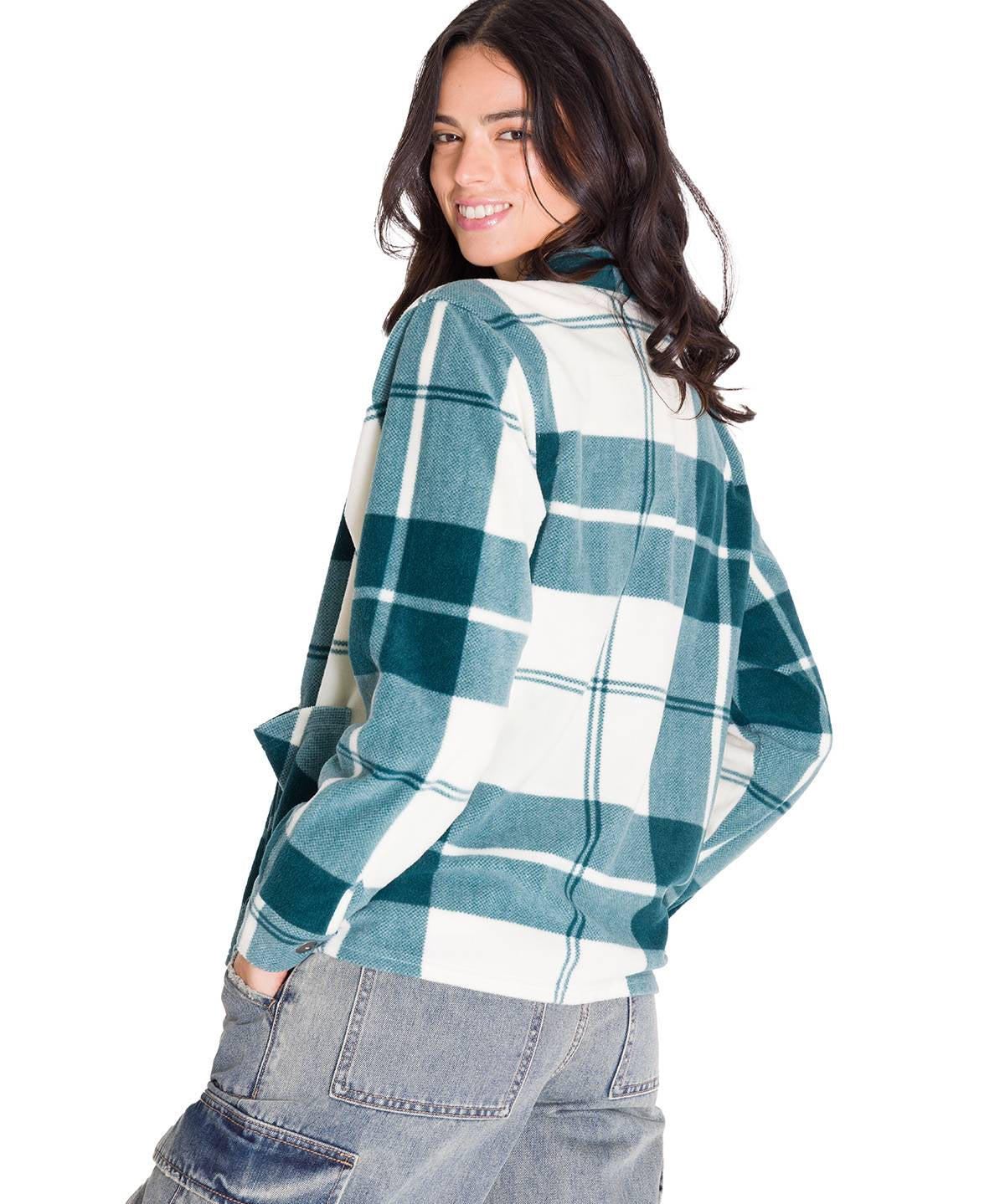 Chaqueta Manga Larga Mujer W Microfleece Shirt Verde Petróleo Cat