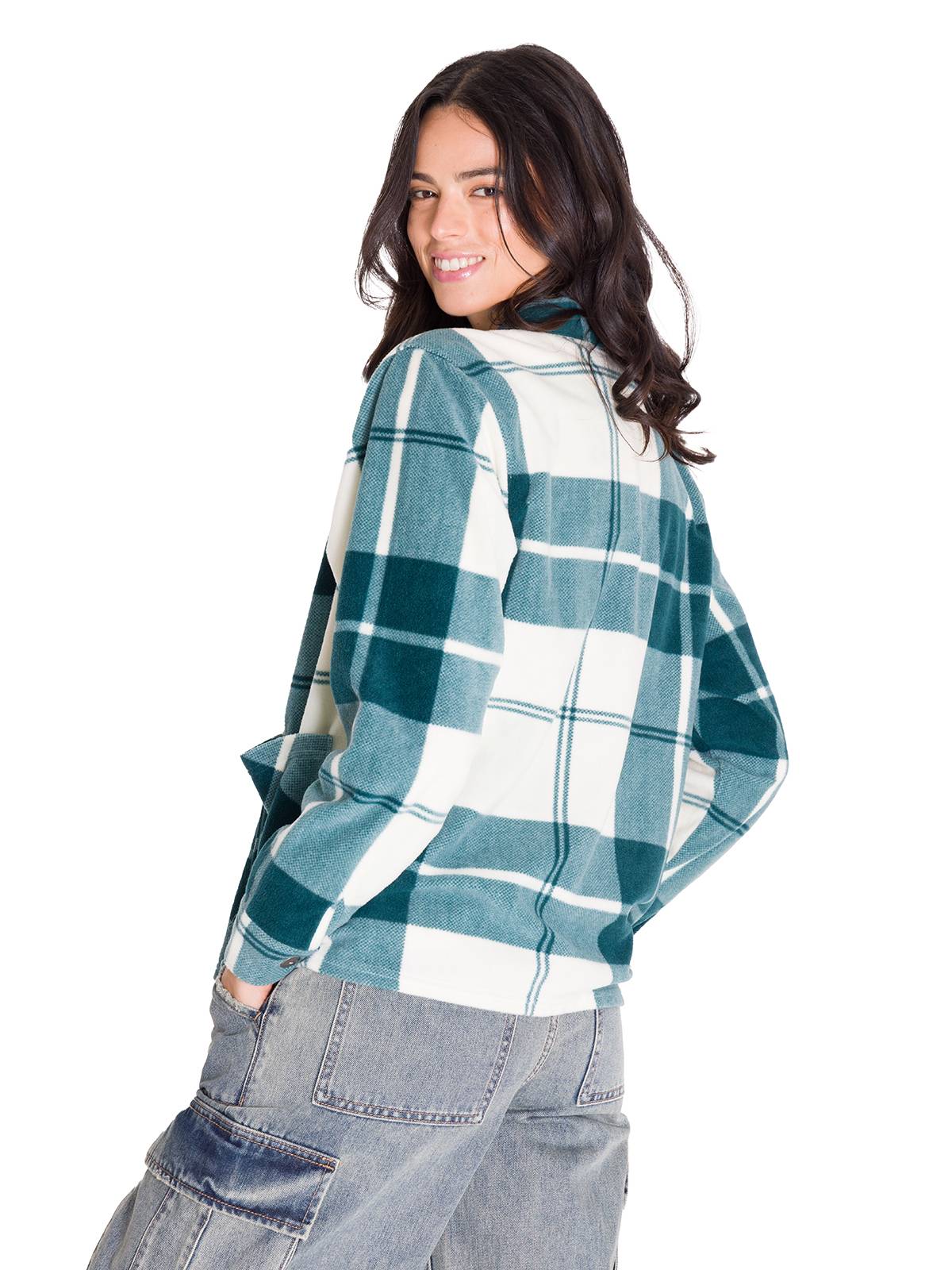 Chaqueta Manga Larga Mujer W Microfleece Shirt Verde Petróleo Cat