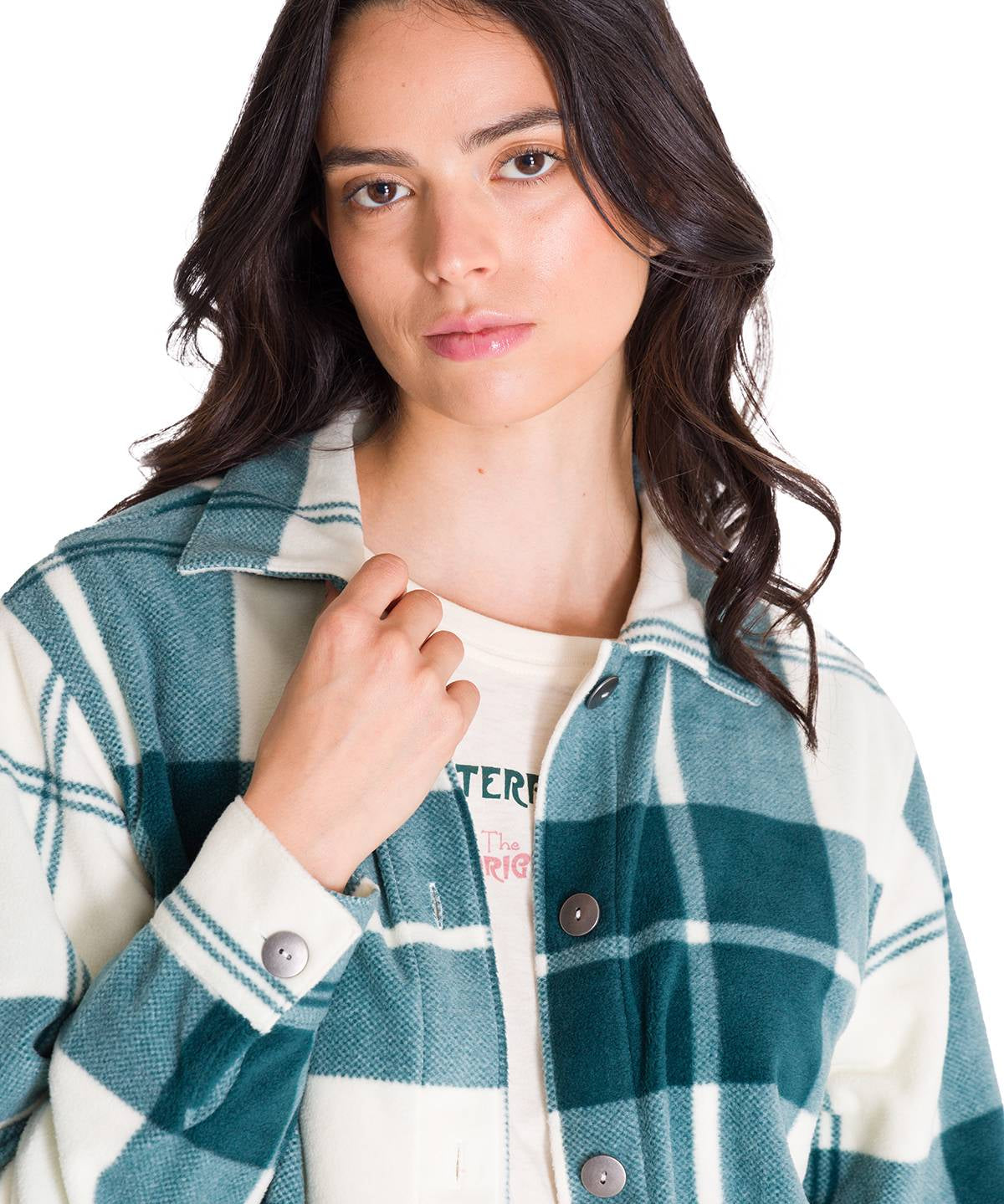 Chaqueta Manga Larga Mujer W Microfleece Shirt Verde Petróleo Cat