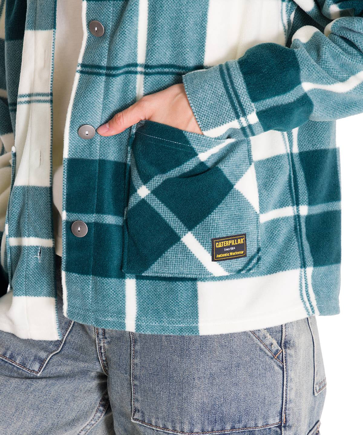 Chaqueta Manga Larga Mujer W Microfleece Shirt Verde Petróleo Cat