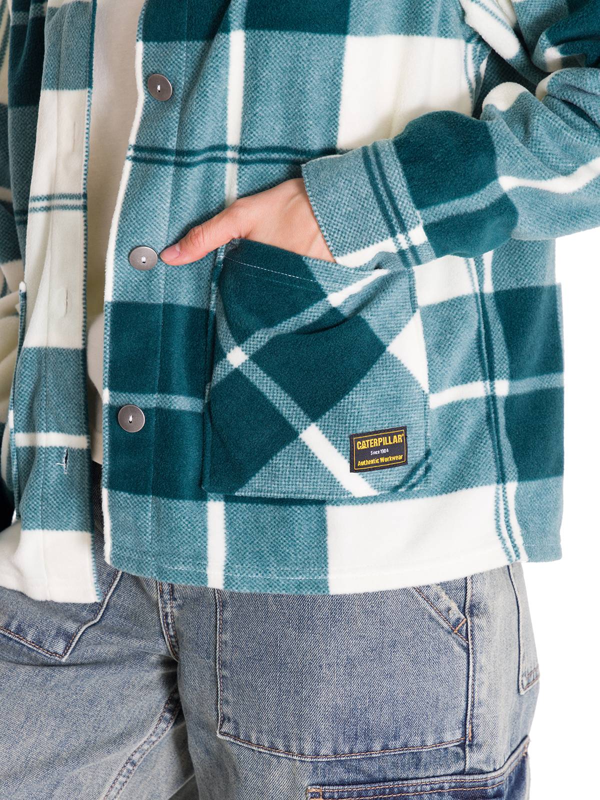 Chaqueta Manga Larga Mujer W Microfleece Shirt Verde Petróleo Cat