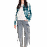 Chaqueta Manga Larga Mujer W Microfleece Shirt Verde Petróleo Cat