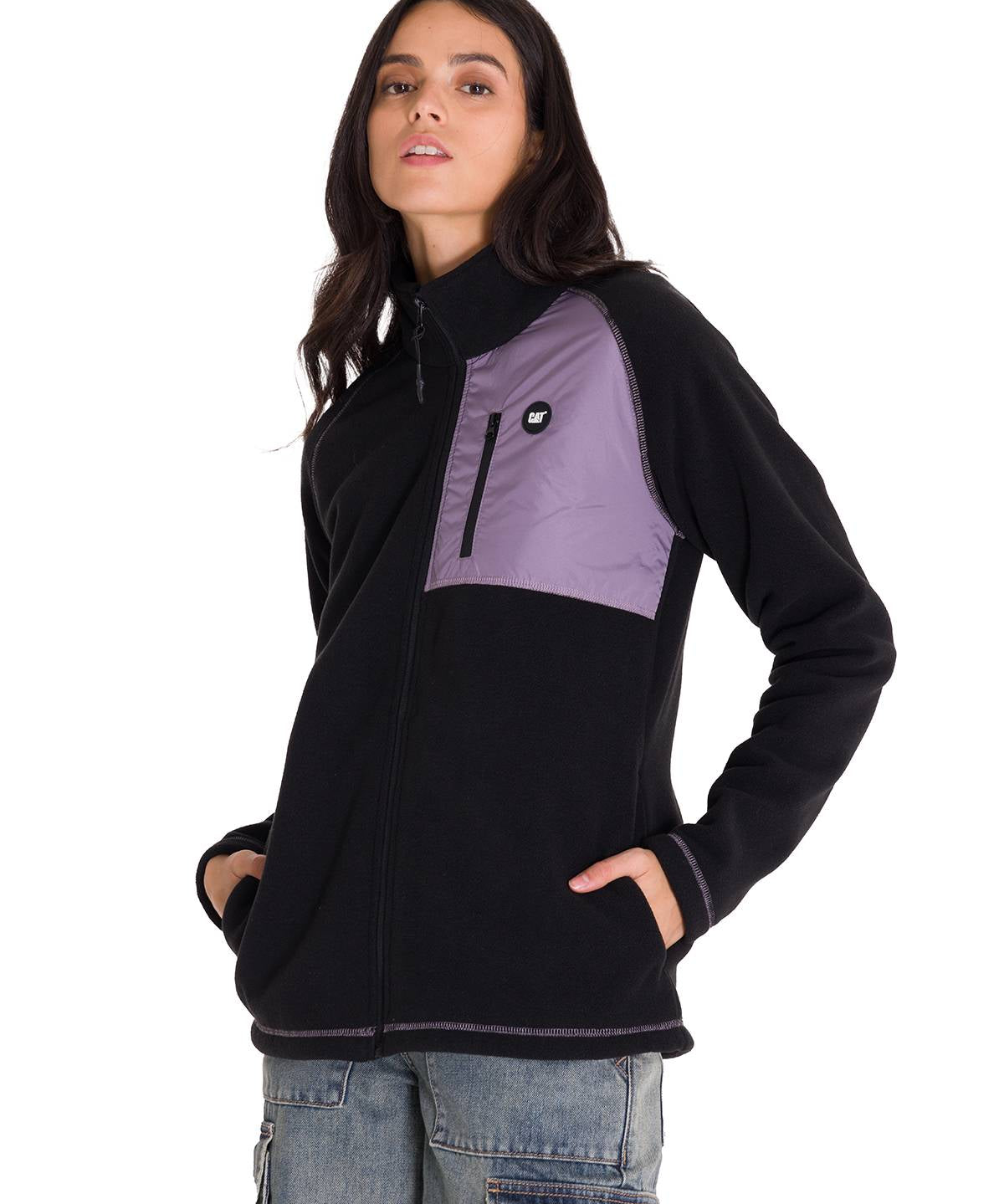 Polar Manga Larga Mujer W Fleece Utility Full Zip Lila Cat