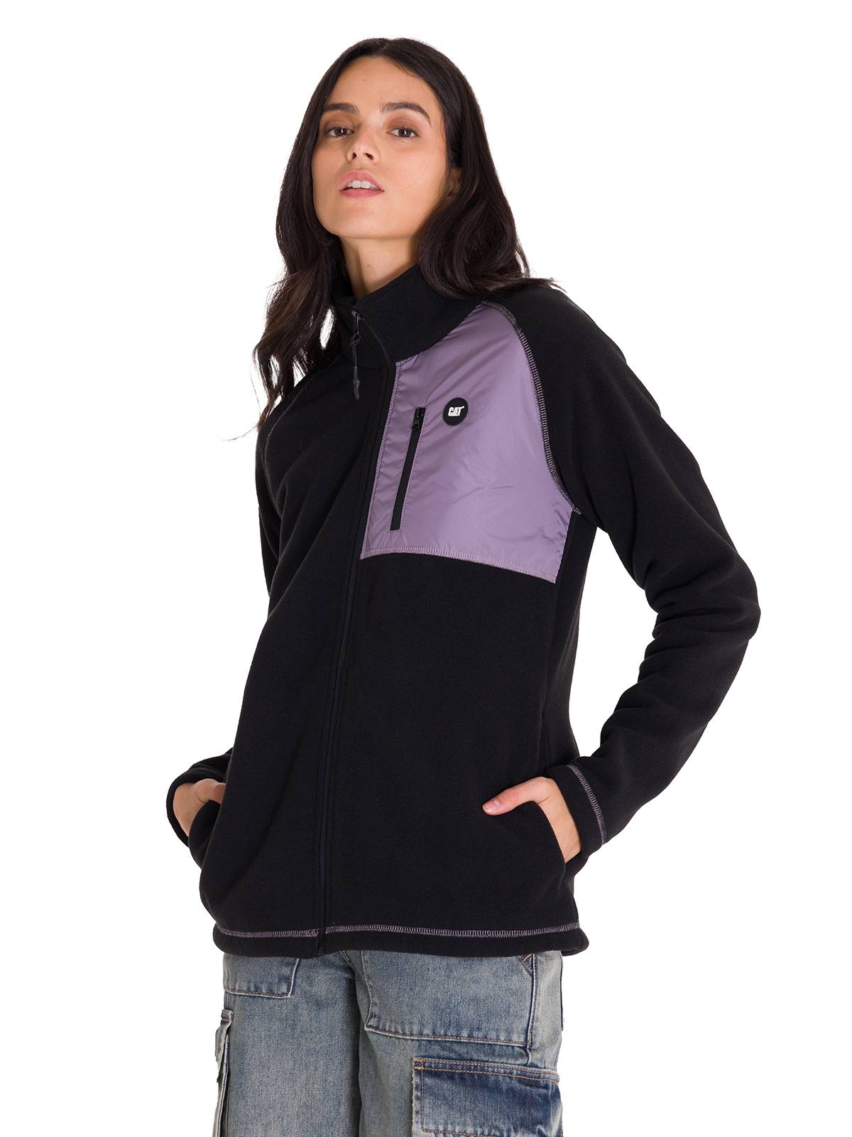Polar Manga Larga Mujer W Fleece Utility Full Zip Lila Cat