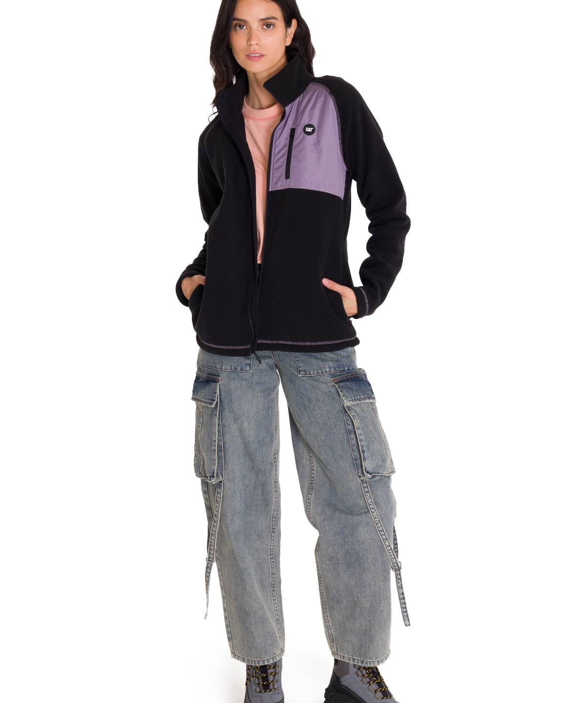 Polar Manga Larga Mujer W Fleece Utility Full Zip Lila Cat