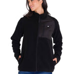 Polar Manga Larga Mujer W Fleece Utility Full Zip Negro Cat