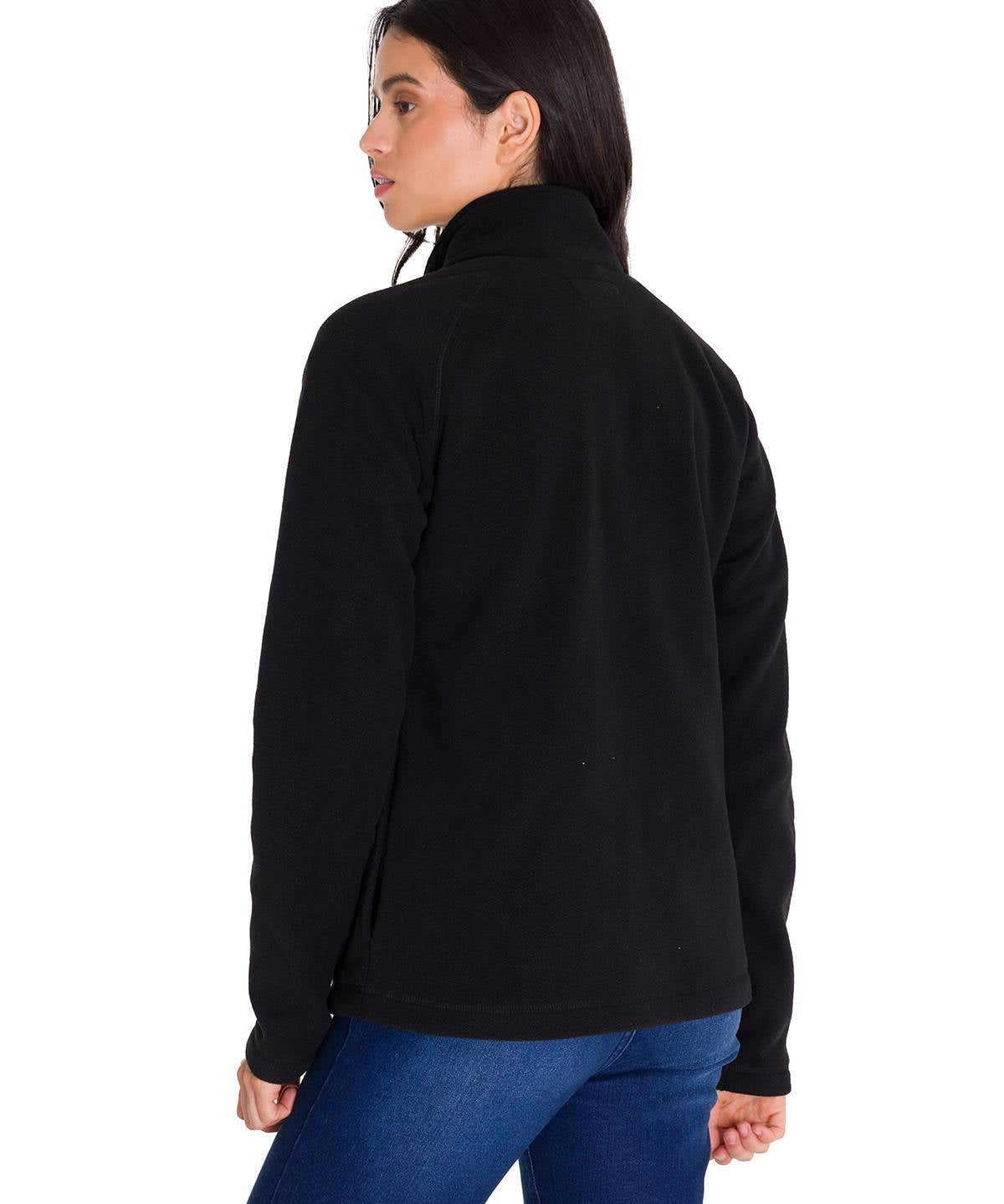 Polar Manga Larga Mujer W Fleece Utility Full Zip Negro Cat