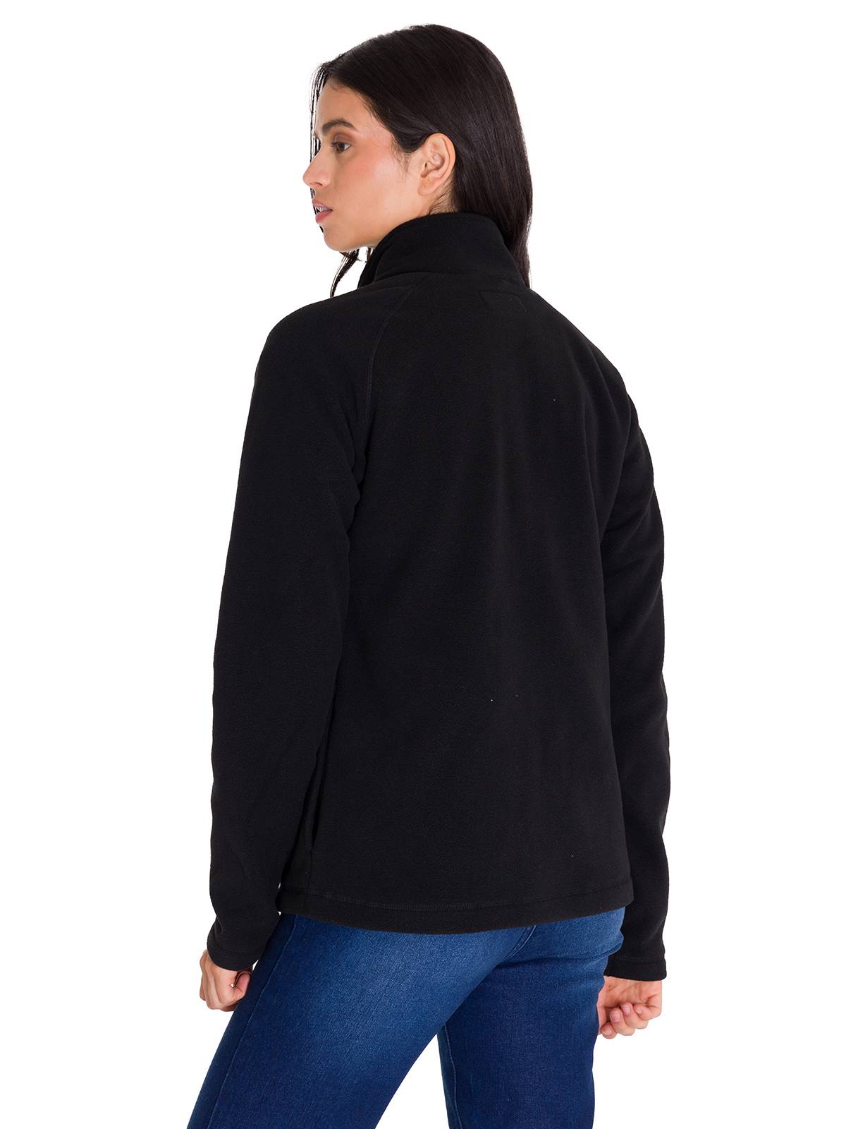 Polar Manga Larga Mujer W Fleece Utility Full Zip Negro Cat