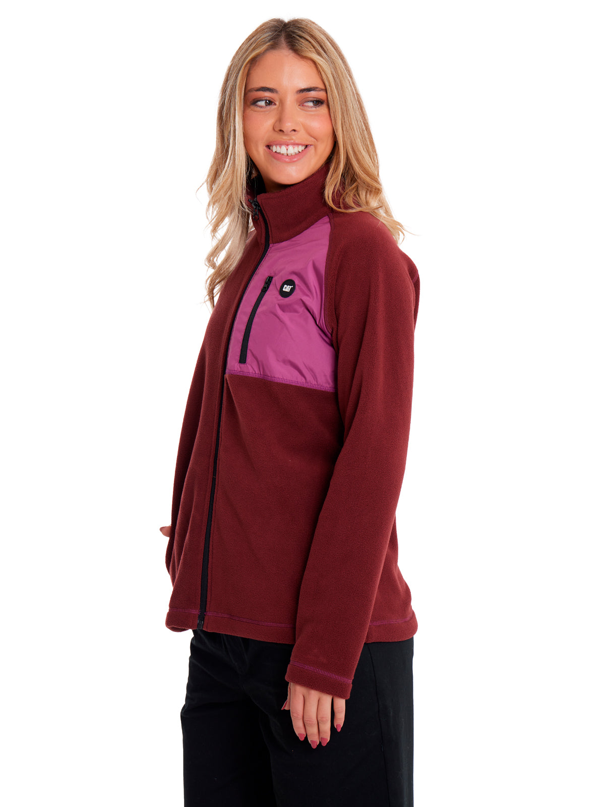 Polar Casual Mujer W POLAR FLEECE UTILITY FULL ZIP JACKET Rojo CAT