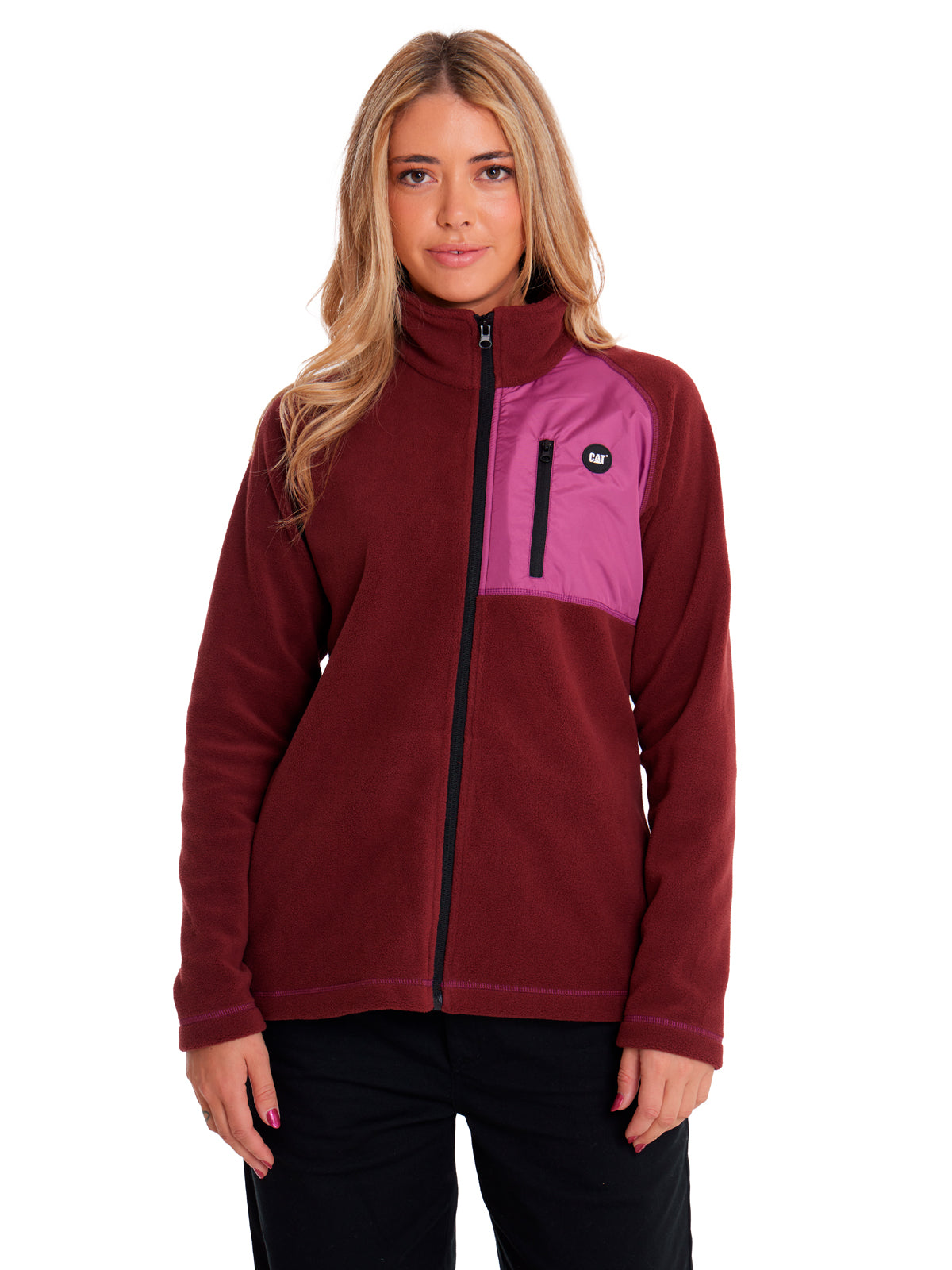 Polar Casual Mujer W POLAR FLEECE UTILITY FULL ZIP JACKET Rojo CAT