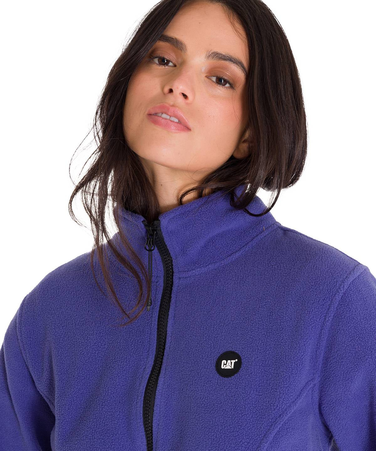 Polar Manga Larga Mujer W Microfleece Full Zip Azul Cat