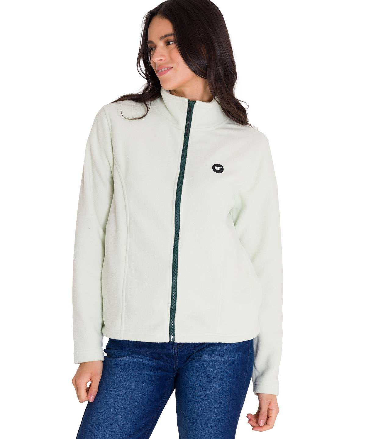 Polar Manga Larga Mujer W Microfleece Full Zip Oliva Claro Cat