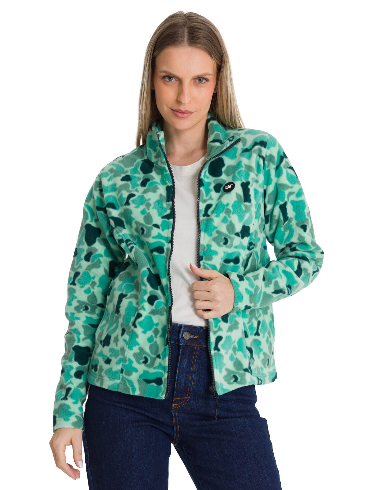 Polar Mujer Microfleece Full Zip Multicolor Verde CAT