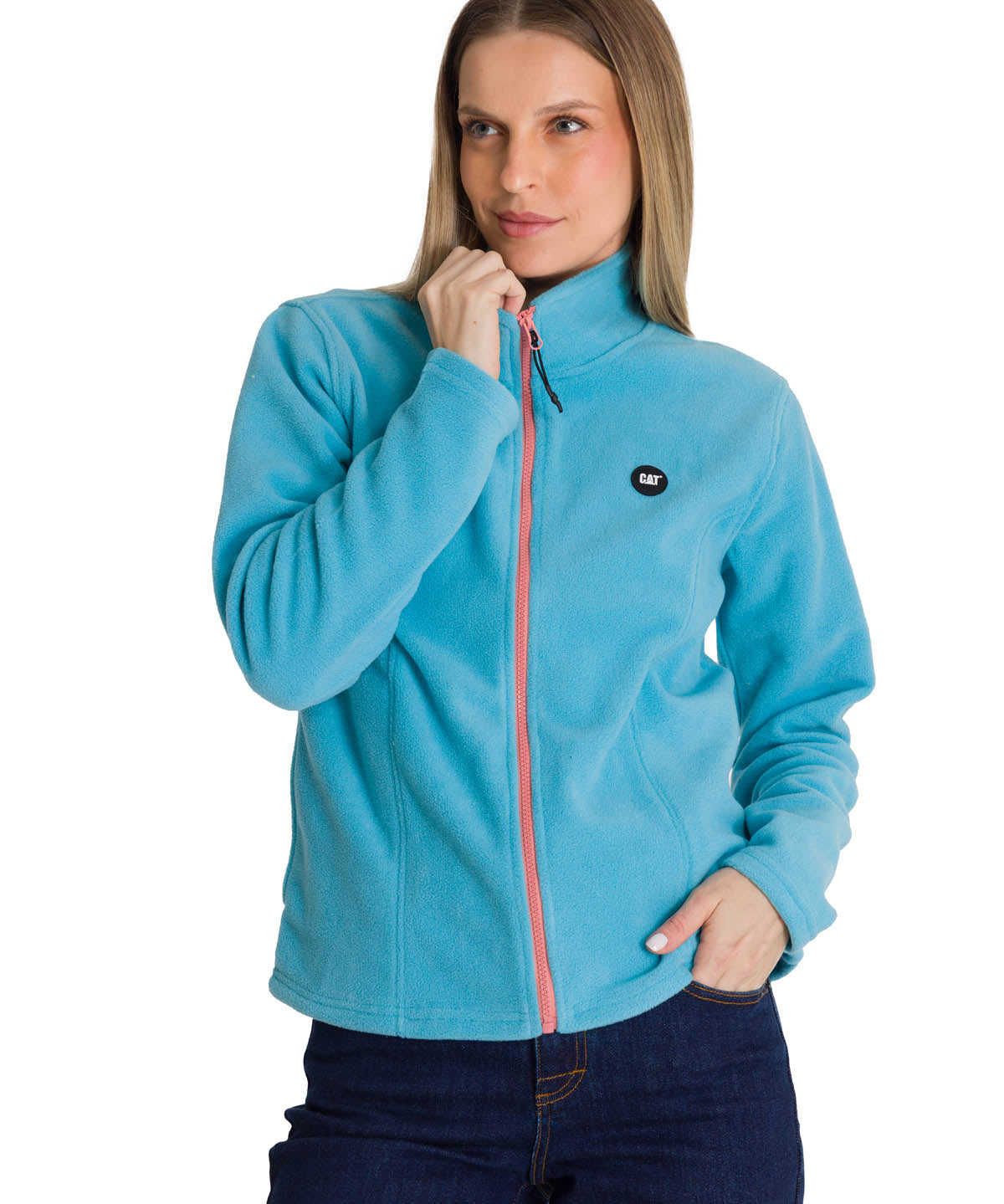 Polar Mujer Microfleece Full Zip Celeste CAT