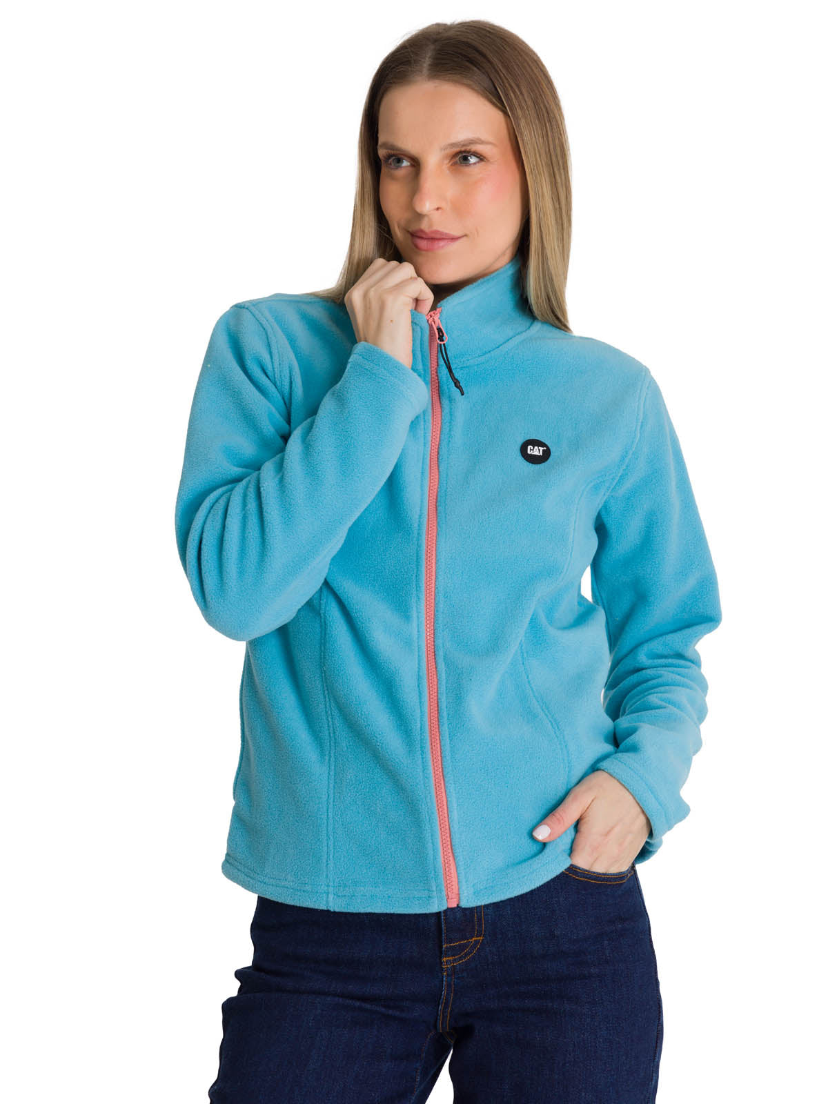 Polar Mujer Microfleece Full Zip Celeste CAT