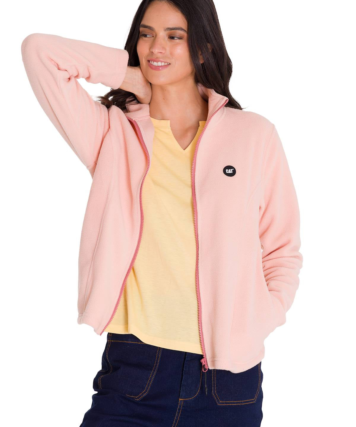 Polar Manga Larga Mujer W Microfleece Full Zip Palo Rosa Cat