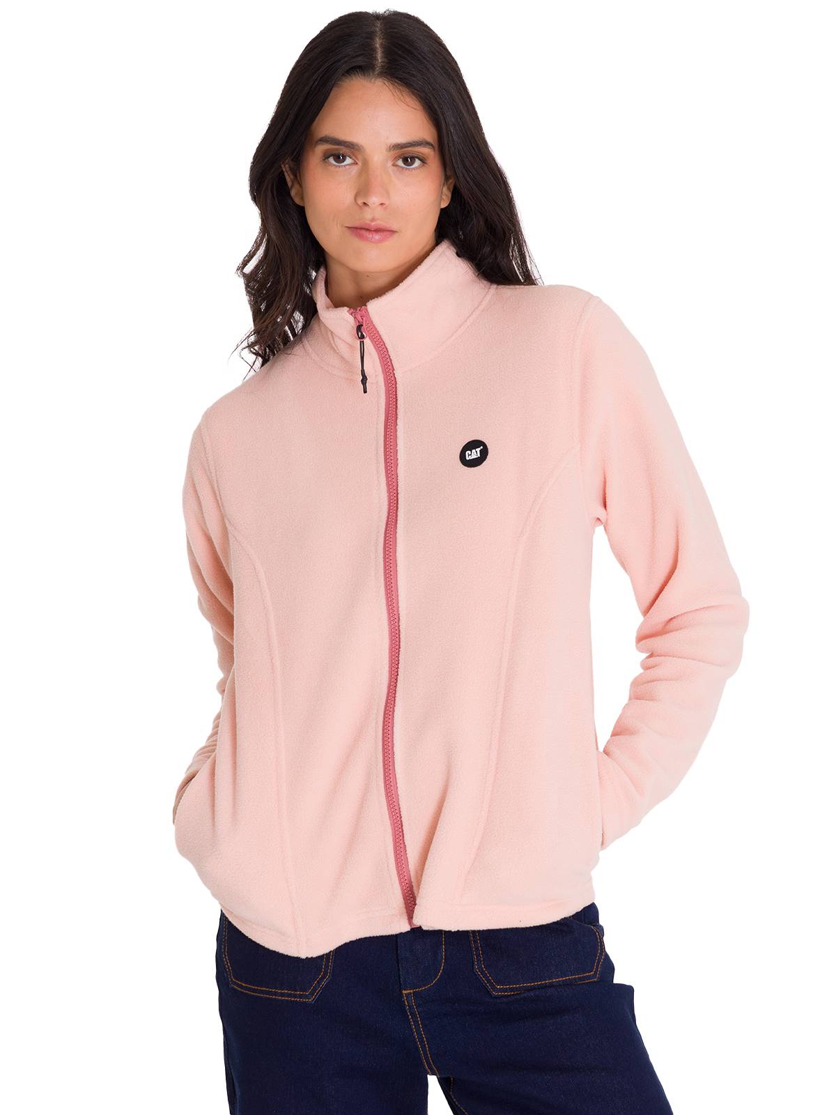 Polar Manga Larga Mujer W Microfleece Full Zip Palo Rosa Cat