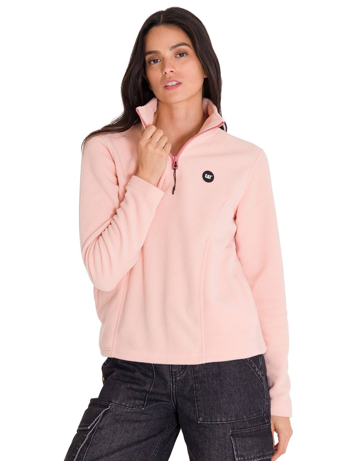 Polar M/Larga Mujer W Microfleece Quarter Zip Pullover Palo Rosa Cat