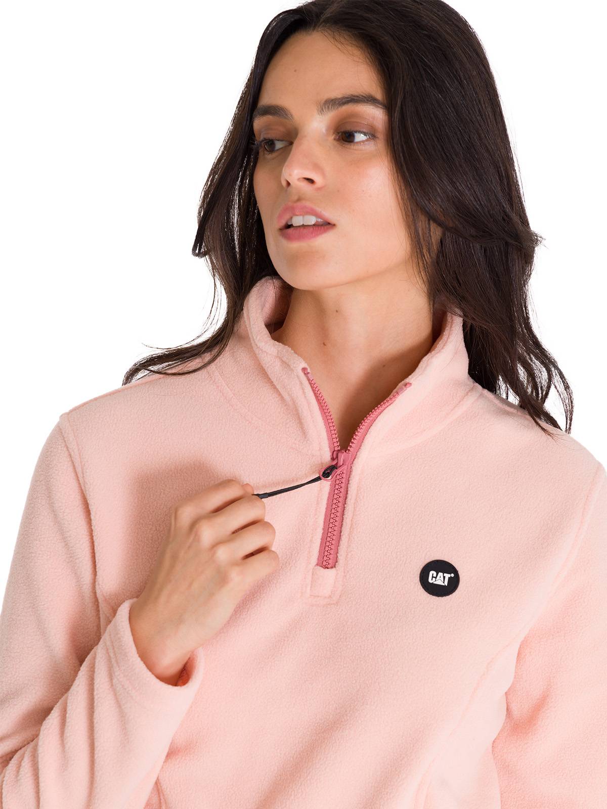 Polar M/Larga Mujer W Microfleece Quarter Zip Pullover Palo Rosa Cat