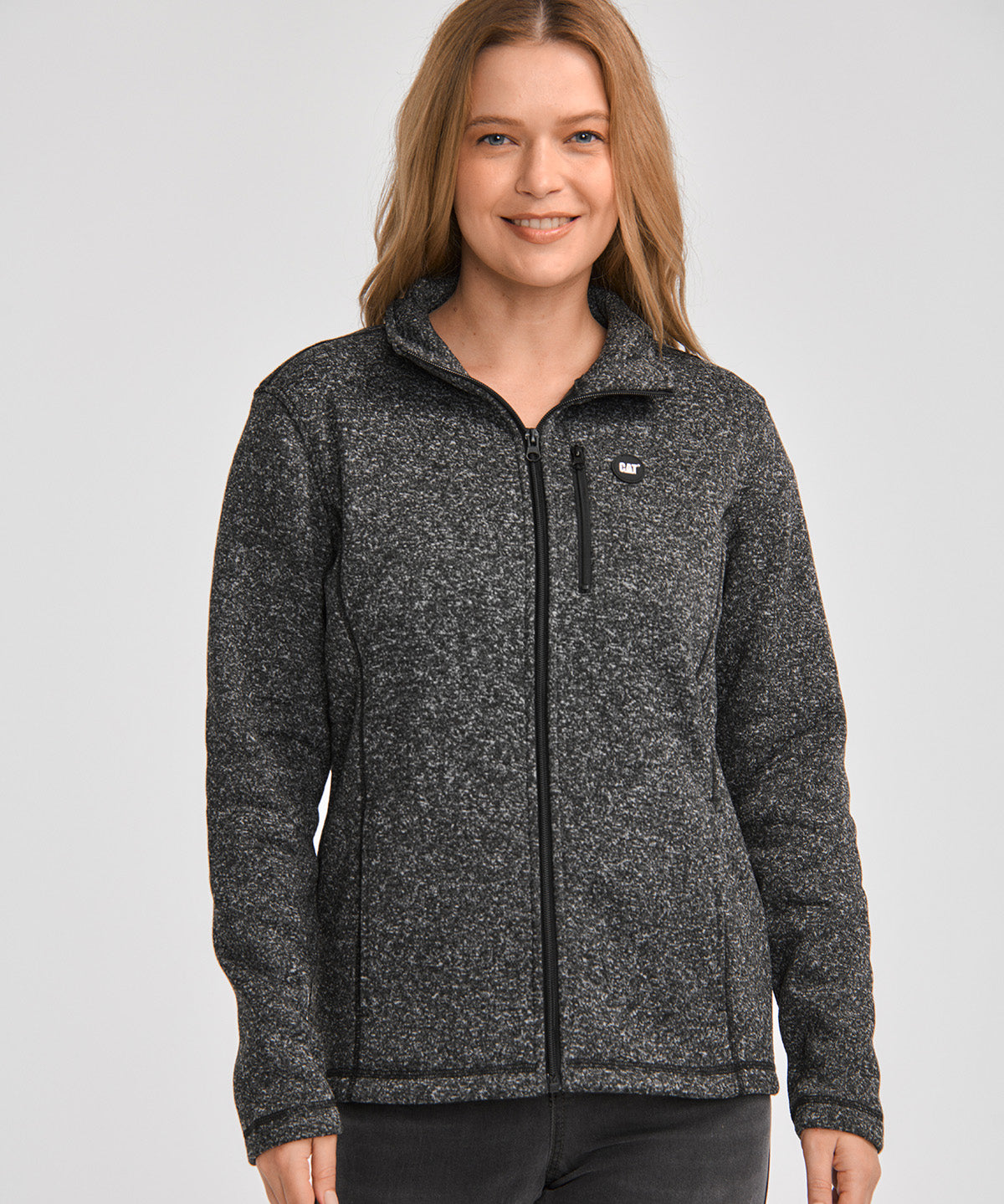 Polar Casual Mujer W SWEATER FLEECE FULL ZIP JACKET Gris CAT