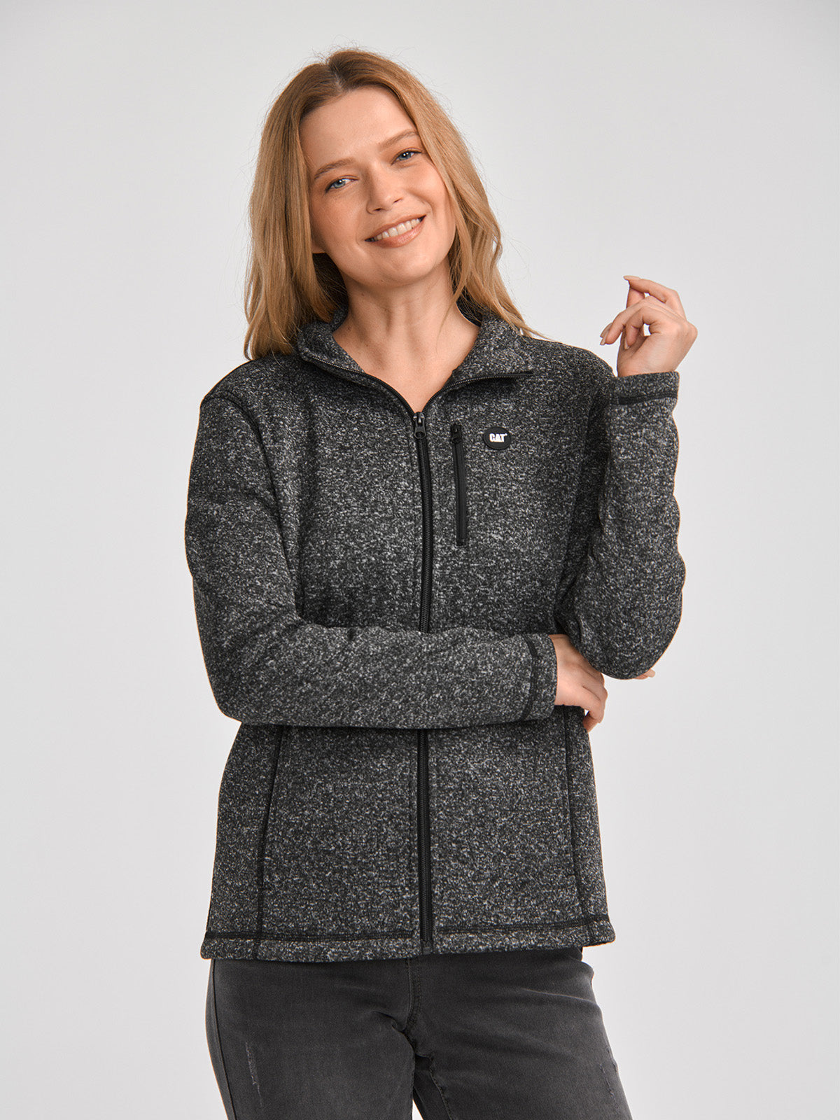 Polar Casual Mujer W SWEATER FLEECE FULL ZIP JACKET Gris CAT